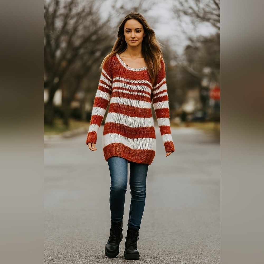 QED London Striped Knit Sweater